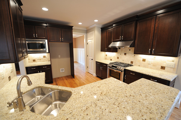 Granite countertop in the kitchen