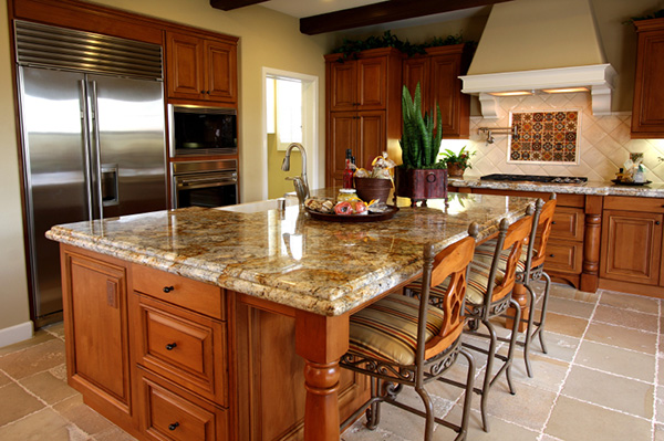 Domestic kitchen with granite countertop